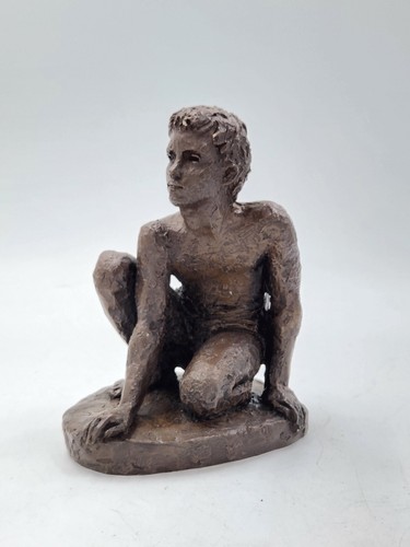 Vintage bronze boy athelete - vintage,