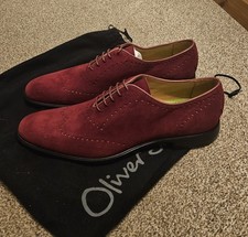 Oliver Sweeney Burgandy Suede Leather Size 10 Shoes