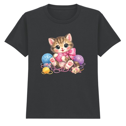 Girls kitten kids shirt cute - girls,