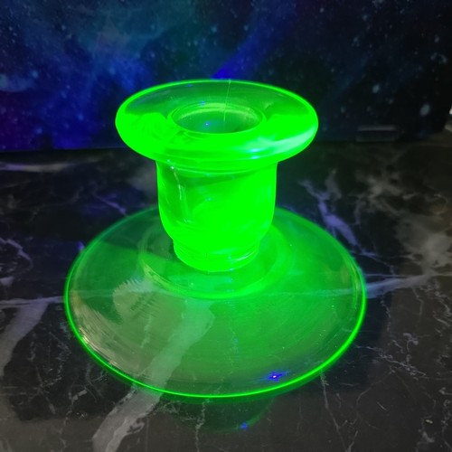 Uranium glass candle holder - candle,