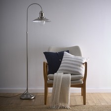 Chester Satin Nickel Vintage Freestanding Fisherman’s Floor Lamp and Industrial