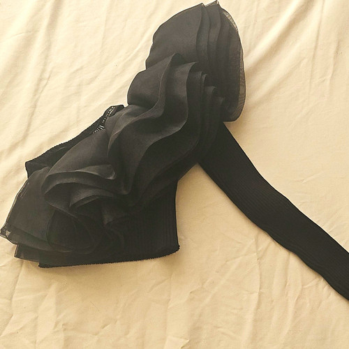 Zara black solid one shoulder - black,