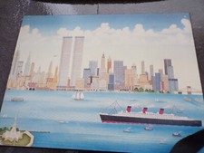 pair Kathy Jakobsen New York Twin Towers, Harbour 80's Athena block Print Athena