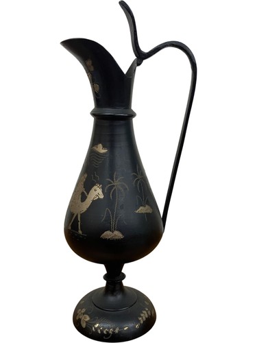 Black metal pitcher with - metal,