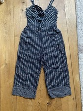 Fat Face Black / White Patterned Pocket Jumpsuit  Dress  Sleeveless Size UK  8