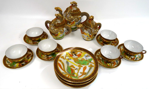 Japanese dragonware moriage - dragonware,