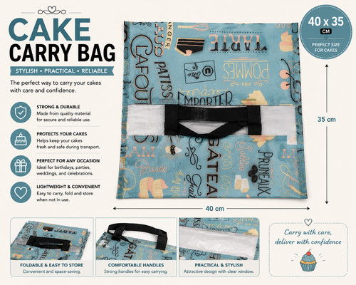 Large cake carrier tote bag - large,