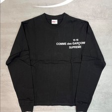 Comme Des Garcons x Supreme Black Long Sleeve T Shirt Size Medium Brand New