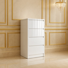 High Gloss 4 drawer White