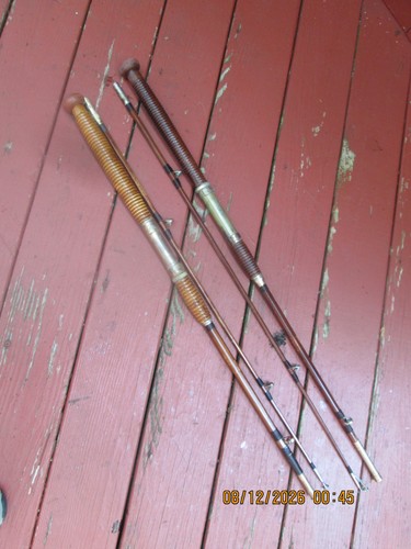 Vintage wood fishing rods - fishing,