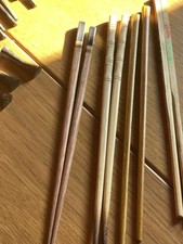 Vintage Selection Of Chopsticks, 13 sets and 4 chopstick rests. Wood and bamboo