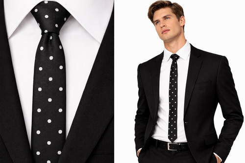 Twill men skinny tie - twill, men's