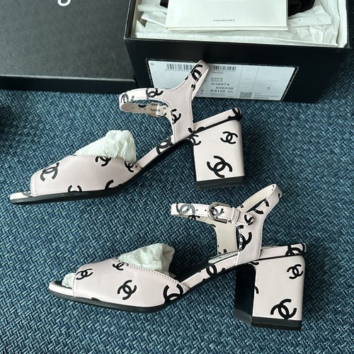 Chanel pink logo - sandals, size