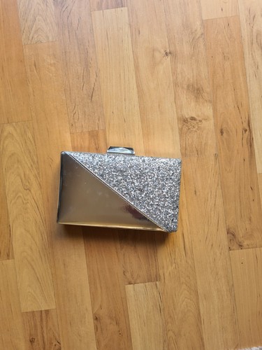 Silver glitter box clutch - glitter,