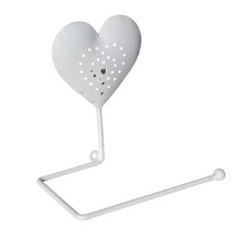 White Heart Toilet Roll Holder Vintage Shabby Chic Holder Bathroom Loo