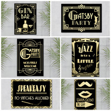Art Deco Gatsby 1920's Party Sign  - Choose Size & Style