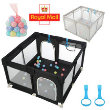 Baby Playpen Portable Child Safety Yard Activity Center with Basketball Hoop UK