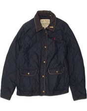 JACK WILLS Womens Quilted Jacket UK 14 Large Navy Blue Nylon DS15