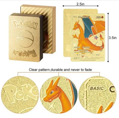 55pcs pokemon card foil gold - card,
