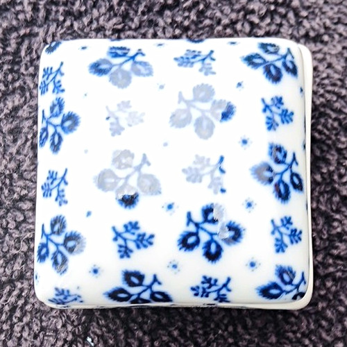 Blue white floral porcelain - white,