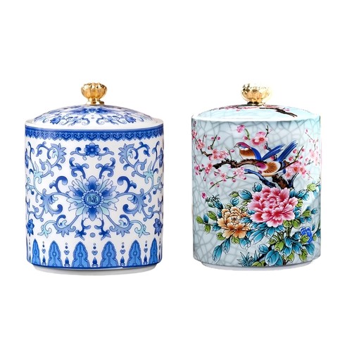 Retro ceramic tea storage - ceramic, salt