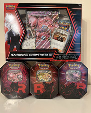 Pokémon TCG Team Rocket Tin x3 Full Set+Mewtwo EX Box Destined Rivals-New&Sealed