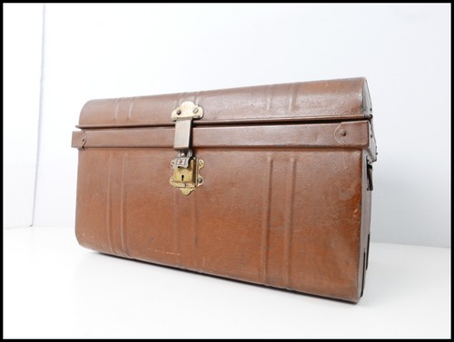 Antique metal tin - tin, trunk