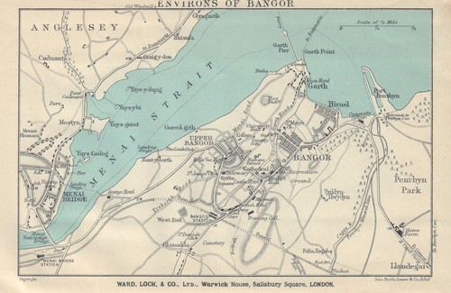Bangor vintage town city plan - vintage,