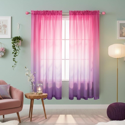 Pink and purple curtains - purple,