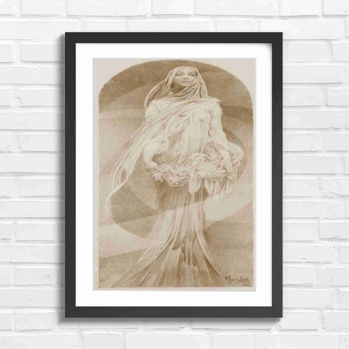 Art nouveau woman with flowers - nouveau,