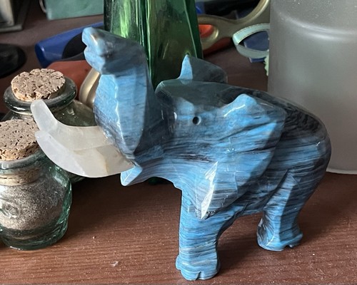 Vintage blue onyx hand - blue,