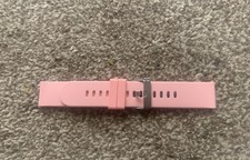 SILVER  BUCKLE SOFT SILICONE RUBBER WATCH SMART BAND STRAP in PINK