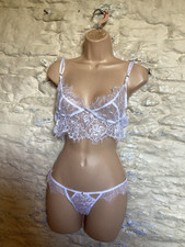 BNWOT Bra And Thong Lingerie Set White Size XXL