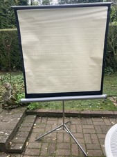 Vintage Projector  Screen with Metal Tripod Stand Prop ? Spares / Repairs