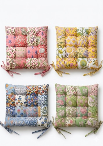 Cotton seat pad patchwork - cotton,