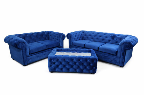 Chesterfield sofa plush velvet - sofa,