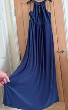 Coast Navy Blue Lined Extra Long Evening Party Dress, Size 18