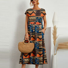 Womens Boho Floral Maxi Dress