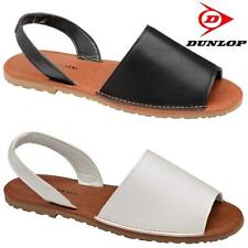 New Womens Ladies Dunlop Slingback Flat Menorcan Open Toe Spanish Sandals Shoes