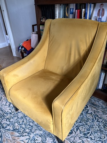 Velvet material mustard