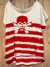 Vivienne Westwood Anglomania Lee T-Shirt Size:M Gray Red Skull Skeleton Rare