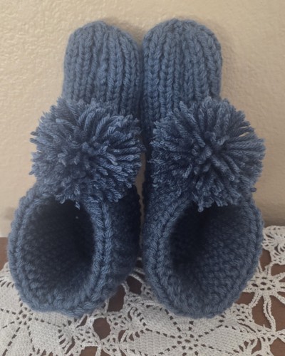Hand knit slippers - knit, w