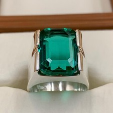 Silver Ring with Rich Green
