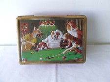 Dogs playing pool picture tin