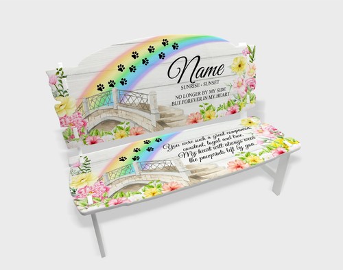 Pet memorial bench keepsake
