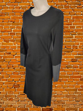 COS SMALL BLACK DRESS LONG SLEEVE PU CUFF WORK FORMAL OCCASION PENCIL WOMENS