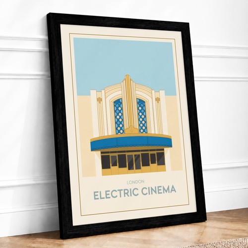 Cinema art deco framed wall - art,