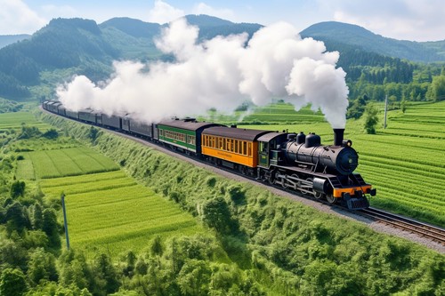 Steam train canvas picture - train,