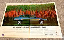 PEUGEOT 405 1980s - FRAMEABLE COLLECTIBLE ORIGINAL CLASSIC CAR ADVERT