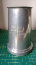 Seacat Trials Souvenir Tankard ,HMS Decoy 1960's Glass Bottom Tanker